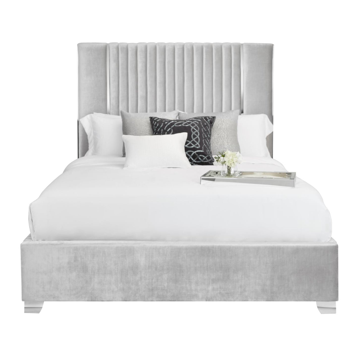 grey single bed