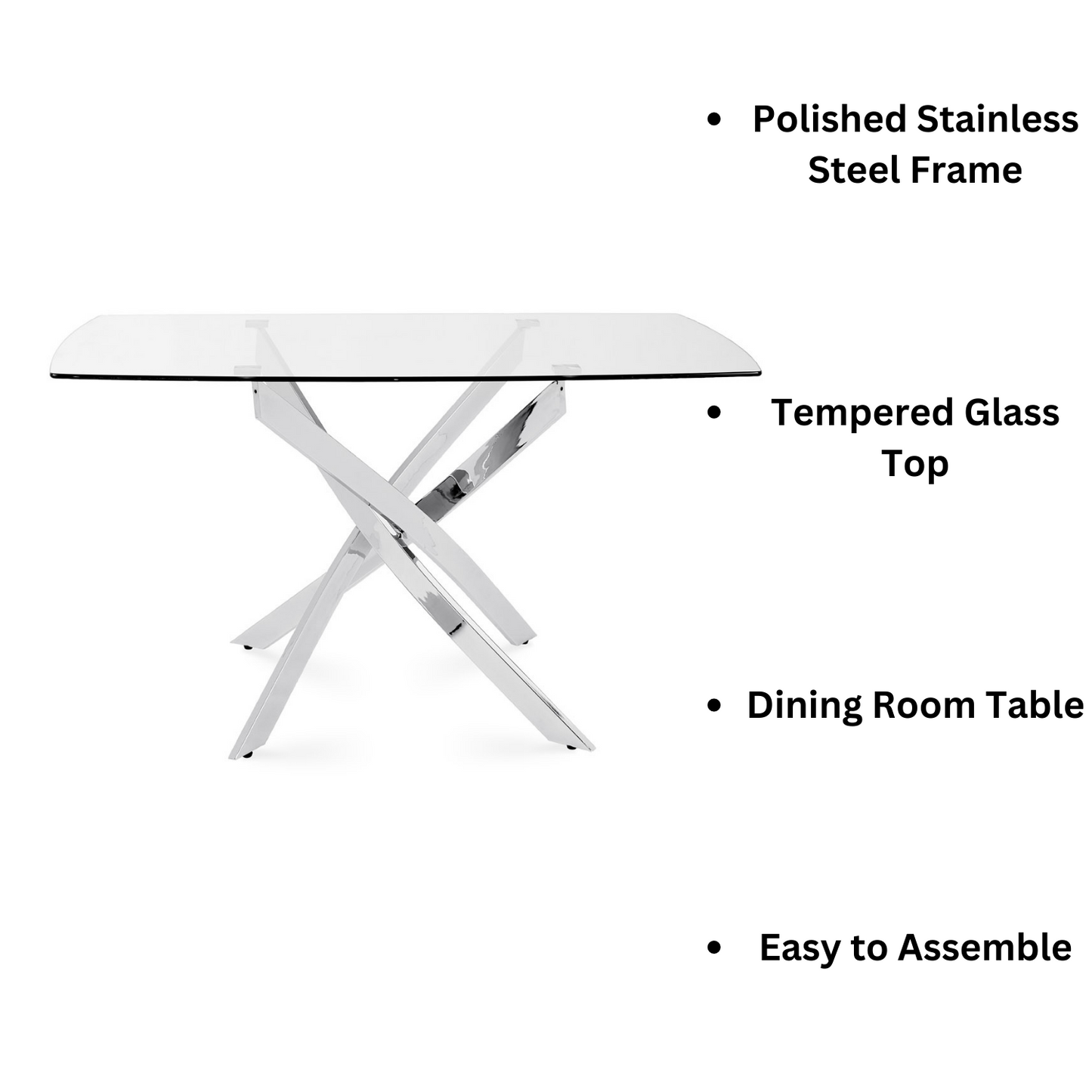steel dining table