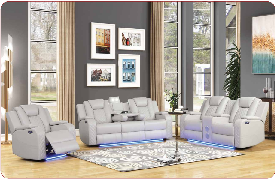 white leather recliner sofa set