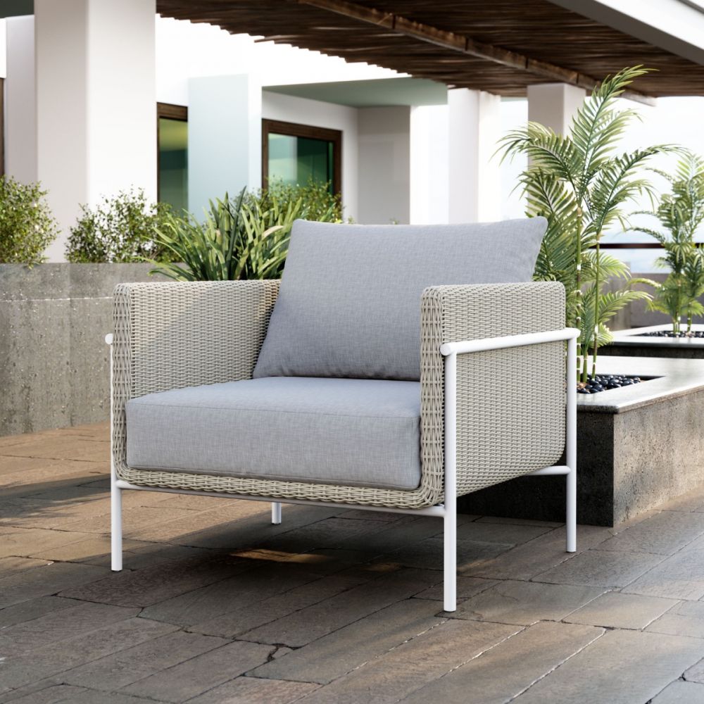 grey outdoor accent chair