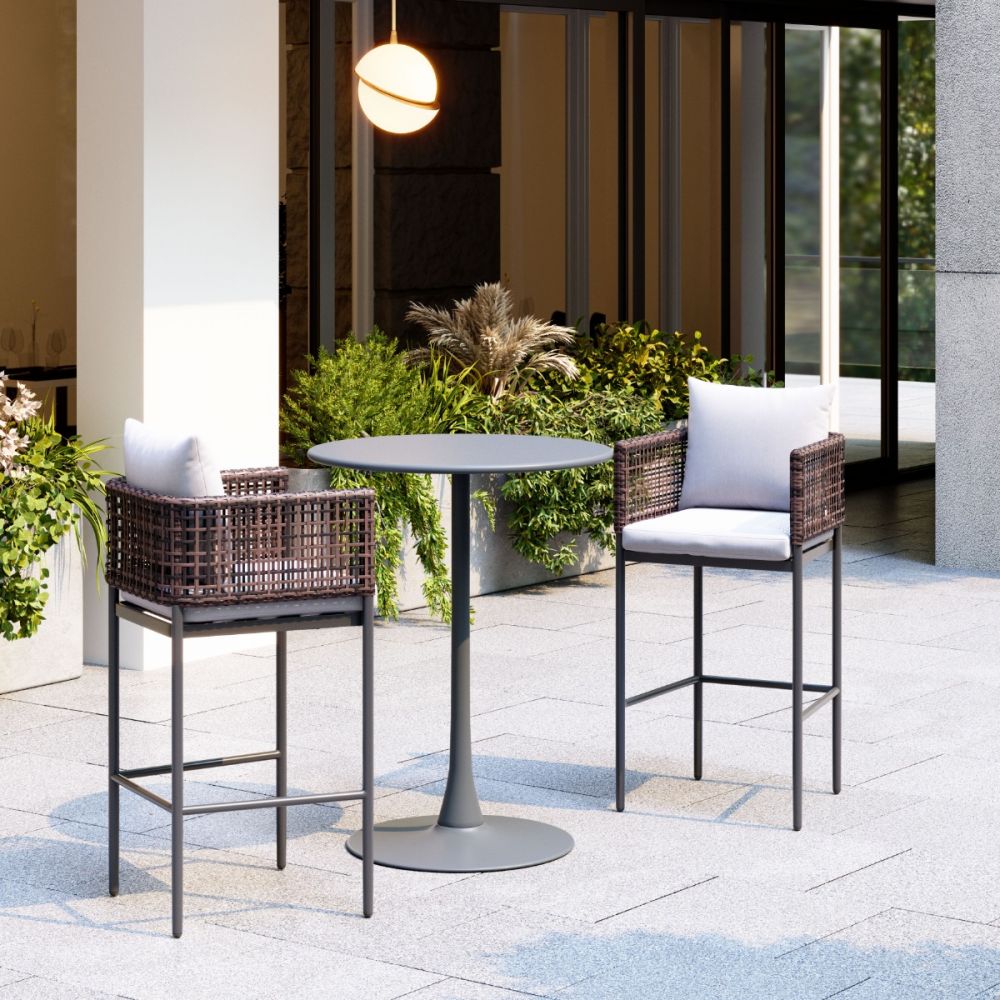 aluminum black bar stool