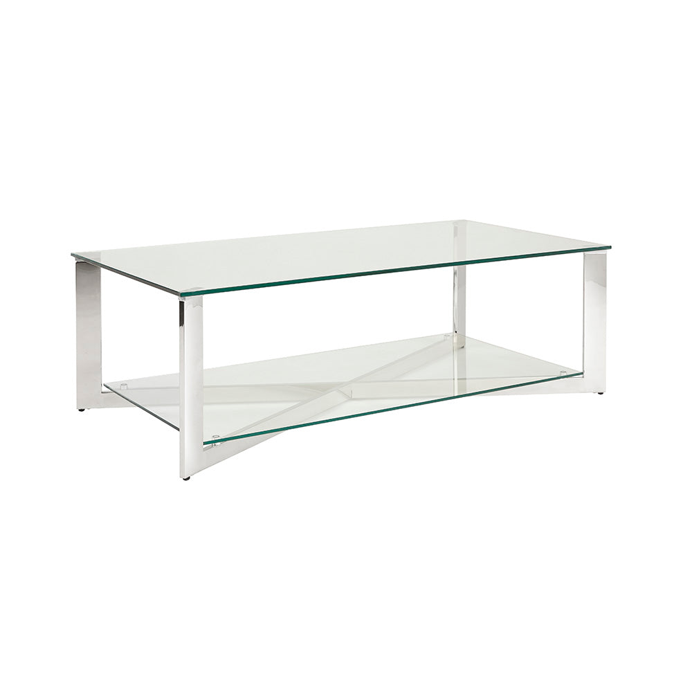 silver glass coffee table