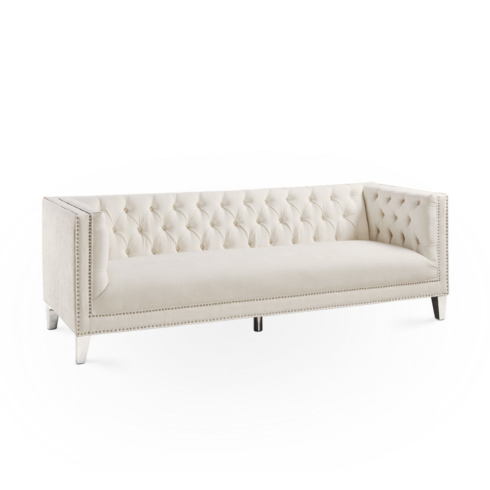 beige fabric sofa