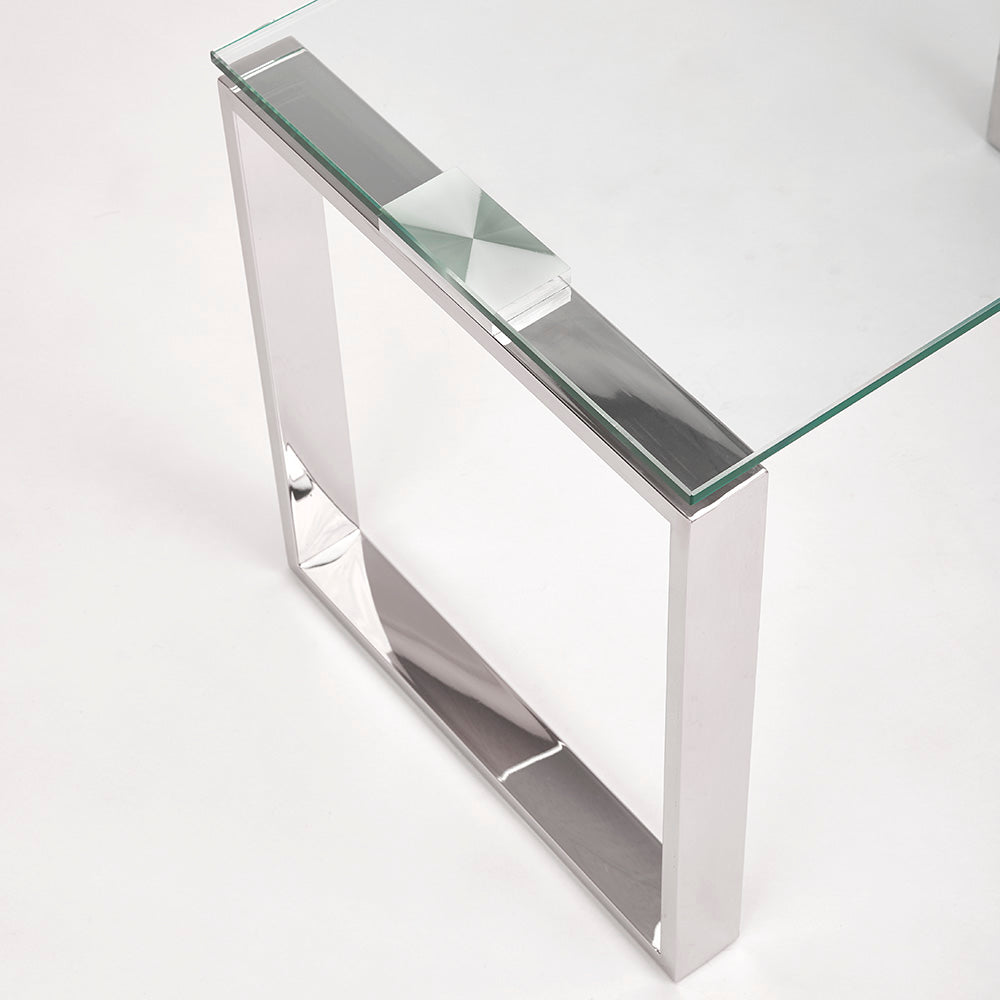 silver end table