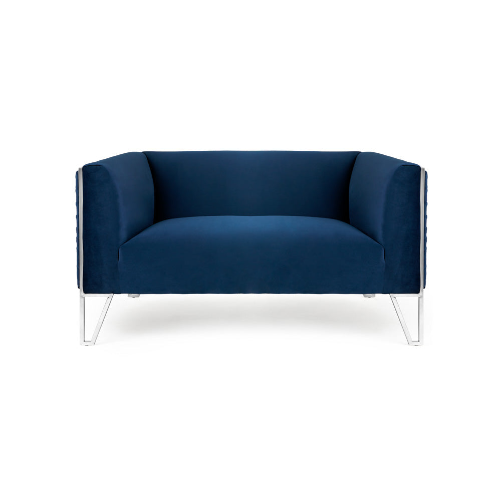 blue velvet loveseat