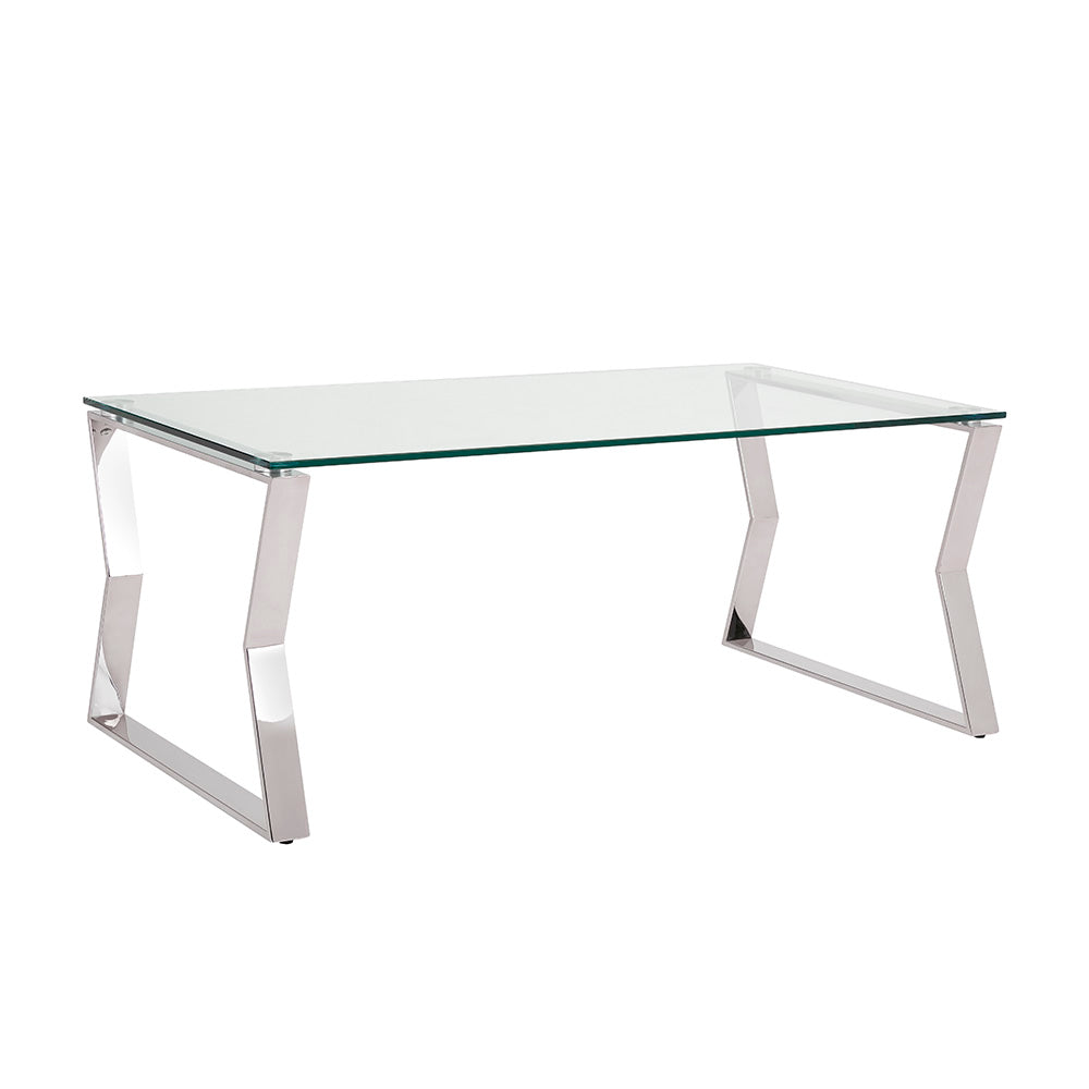 silver glass coffee table