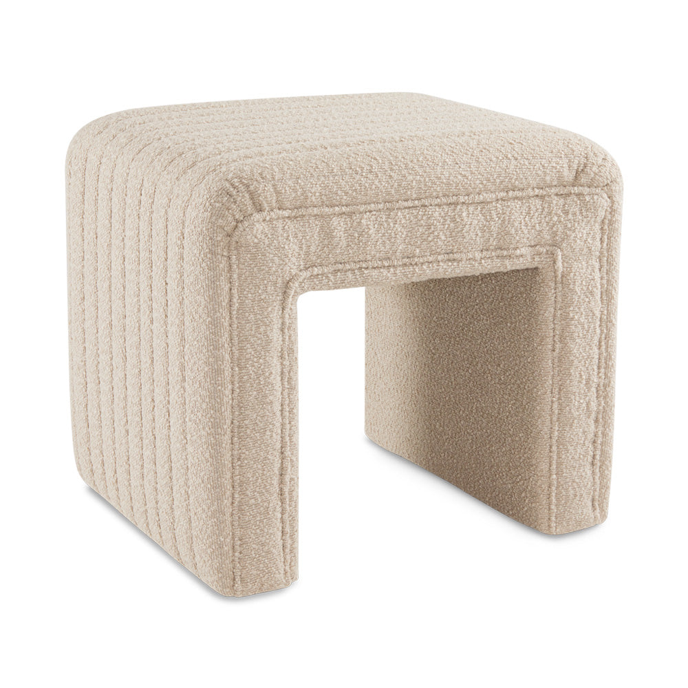 cream fabric ottoman