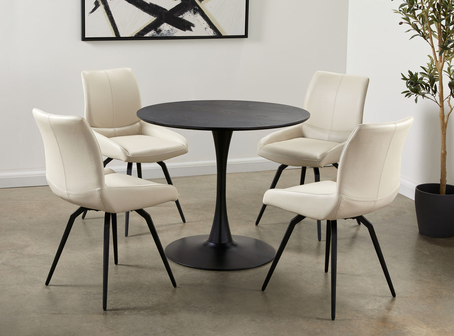 black dining table