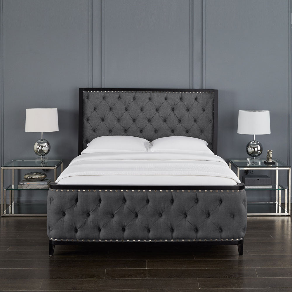 grey single bed