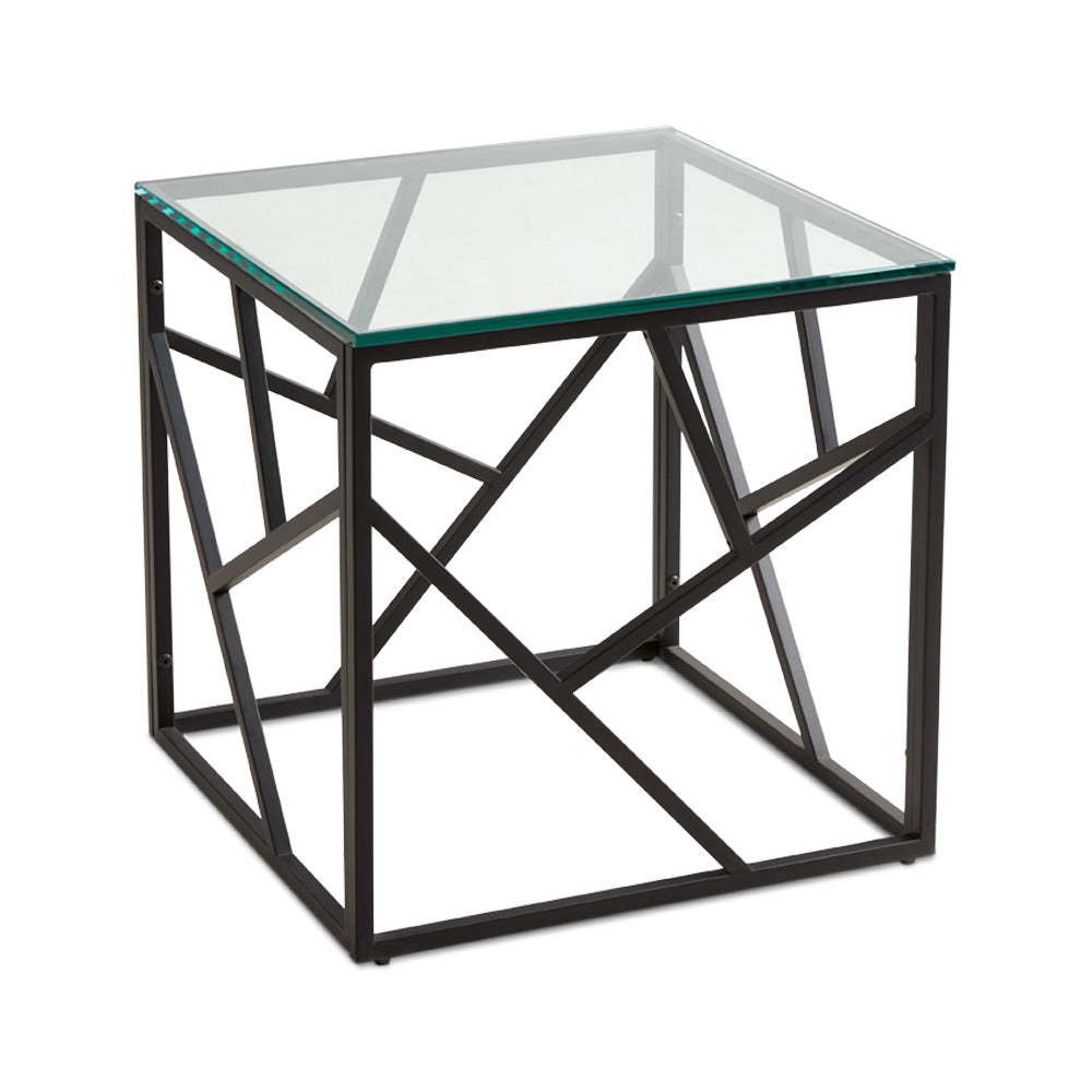 glass side table