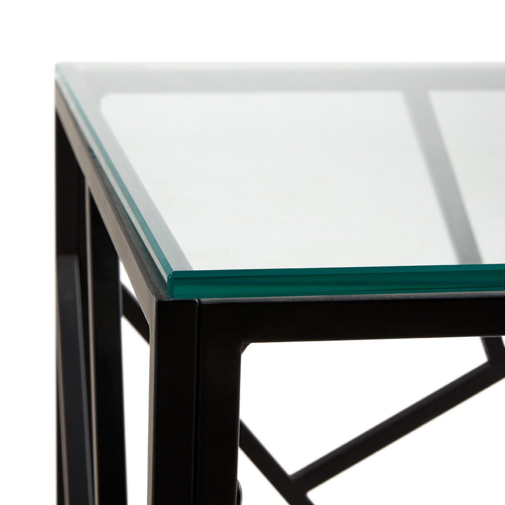 glass end table