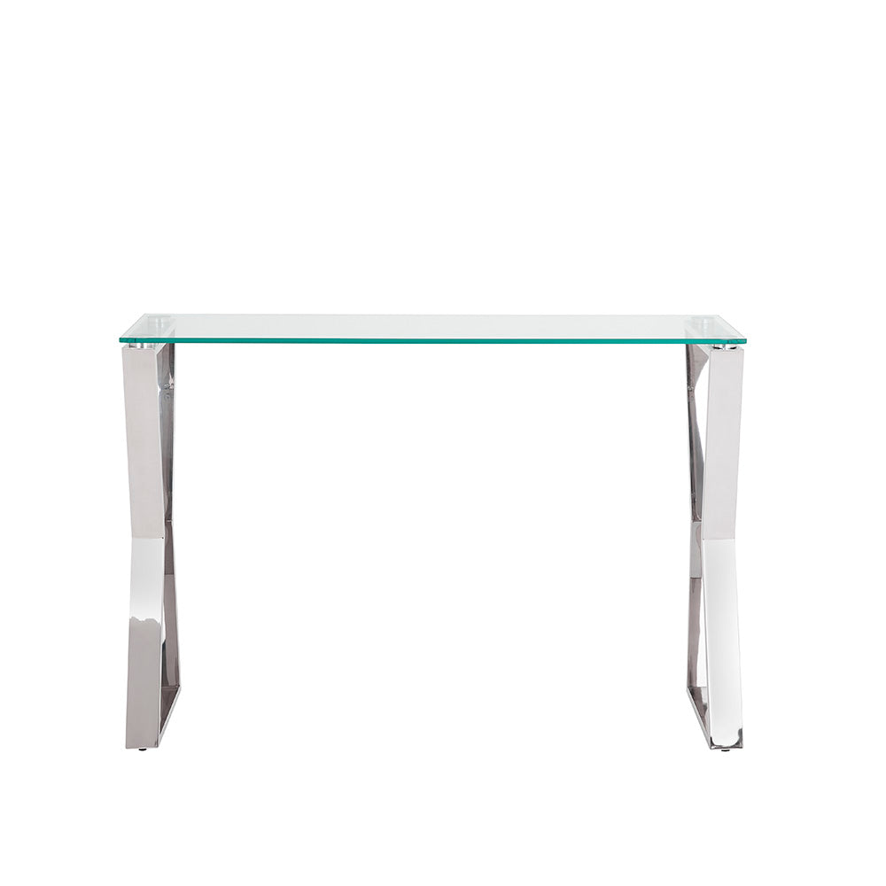 quality glass console table