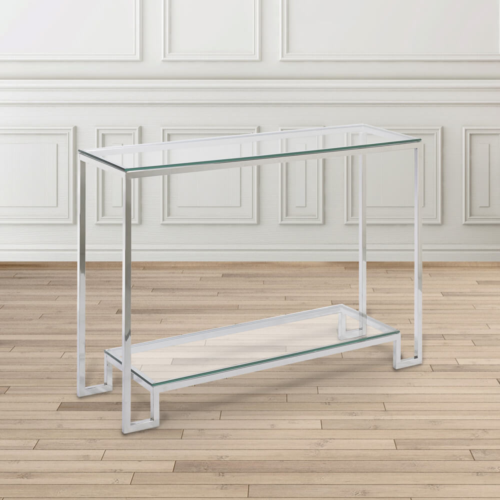 silver console table