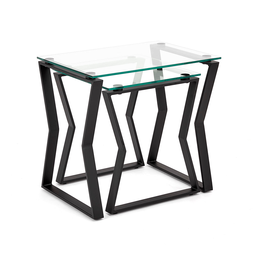 glass end table