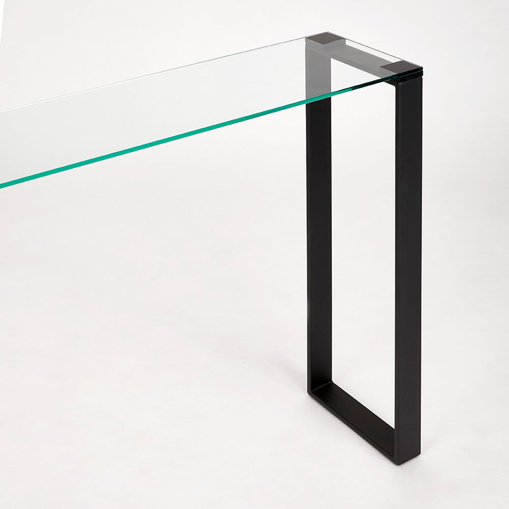 quality glass console table
