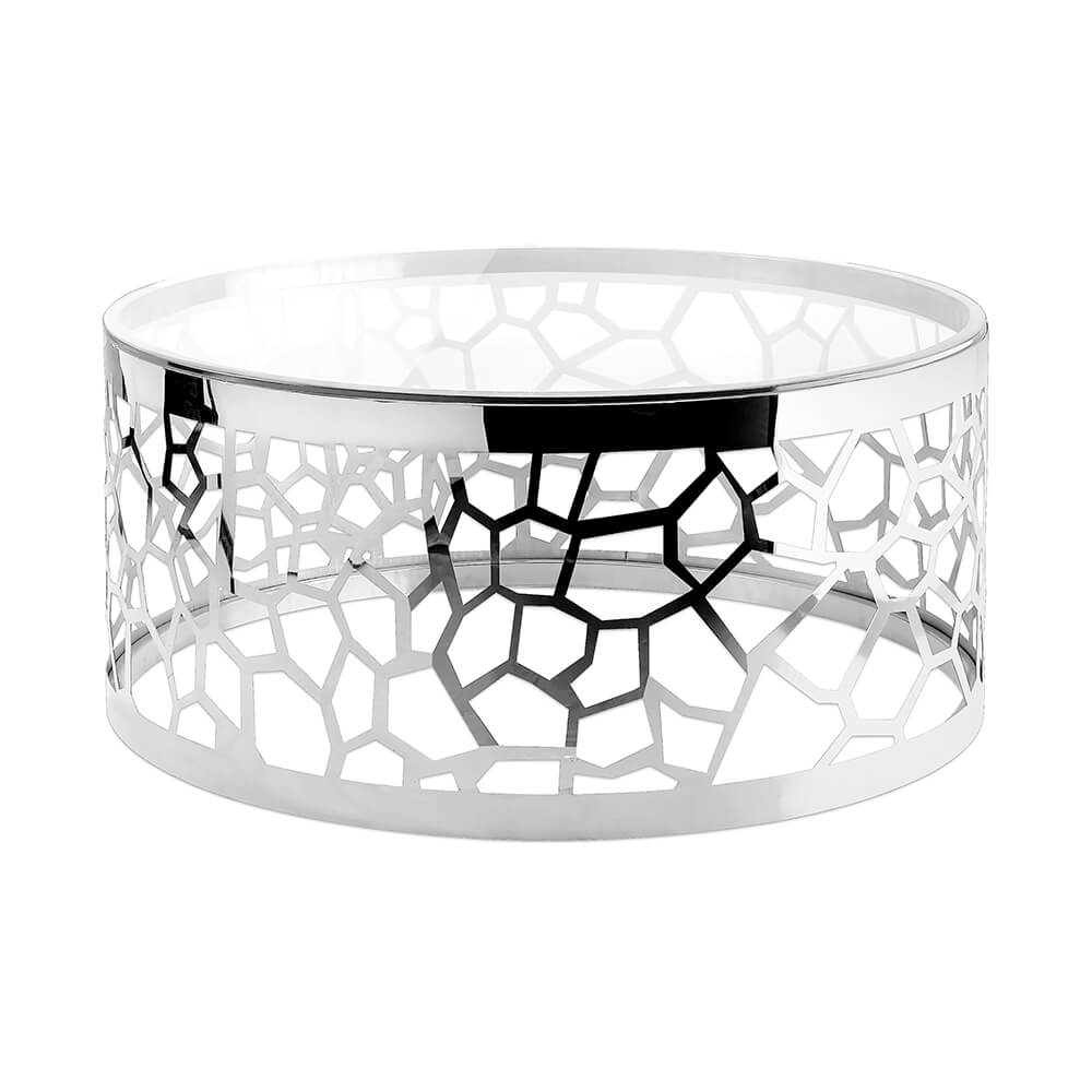 silver steel coffee table