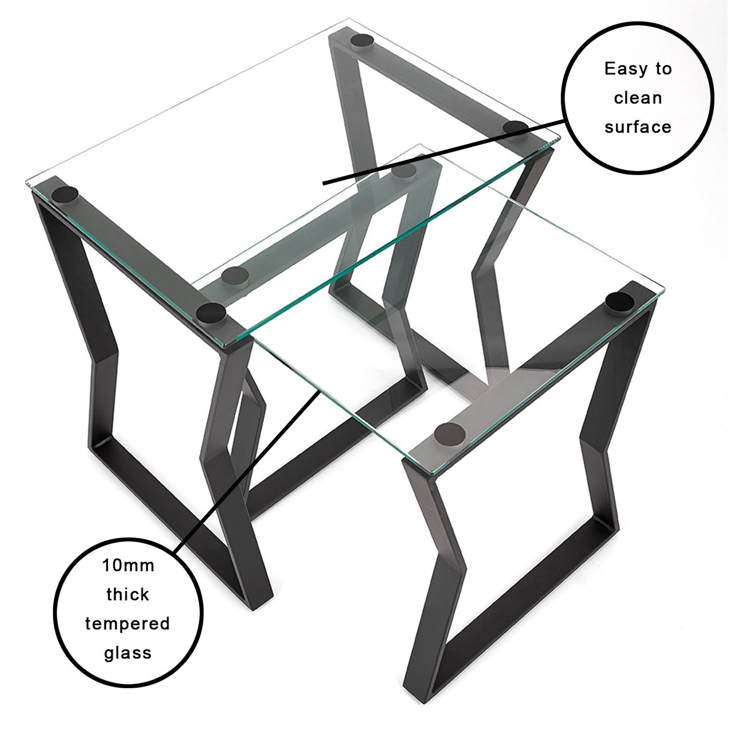glass side table