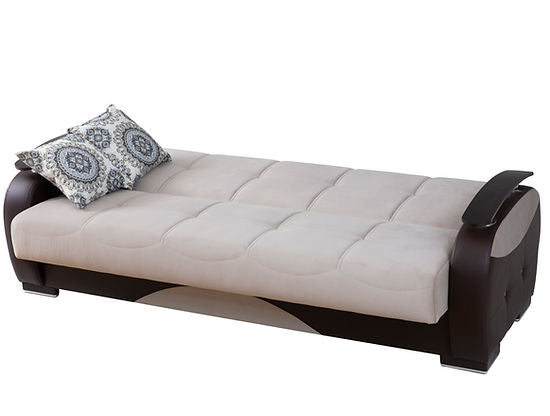 beige leather sofa