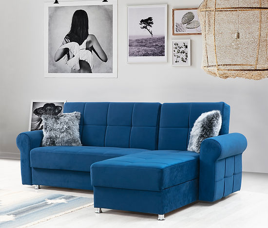 navy fabric sofa sectional