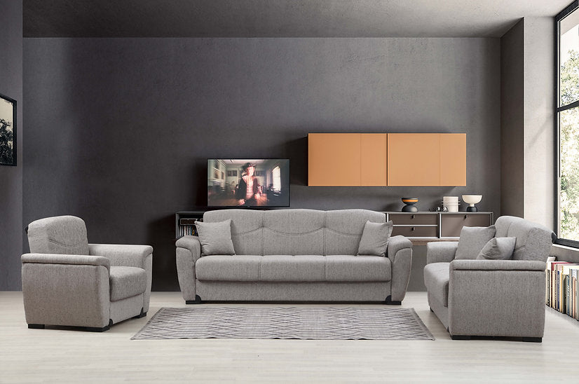 light grey fabric sofa set