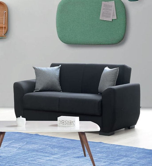 black fabric sofa set