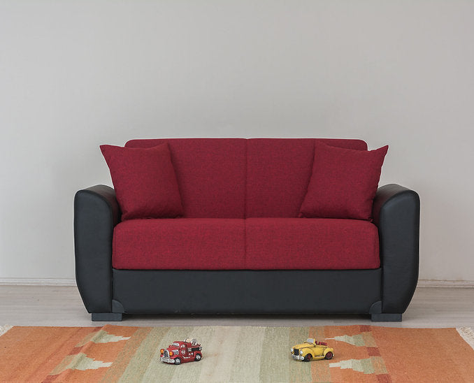 black&red leather sofa set