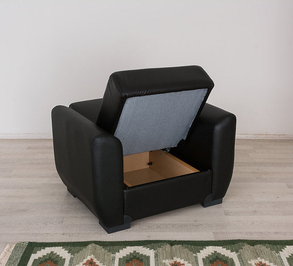 black leather sofa set