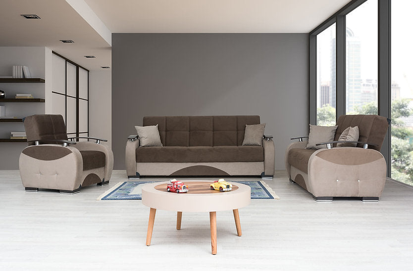 brown fabric sofa set
