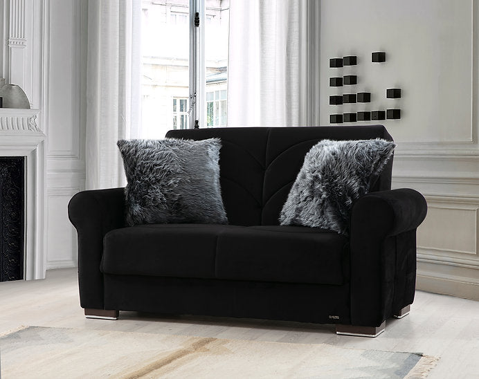 black sofa set