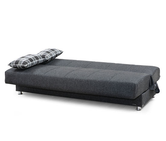 black fabric sofa