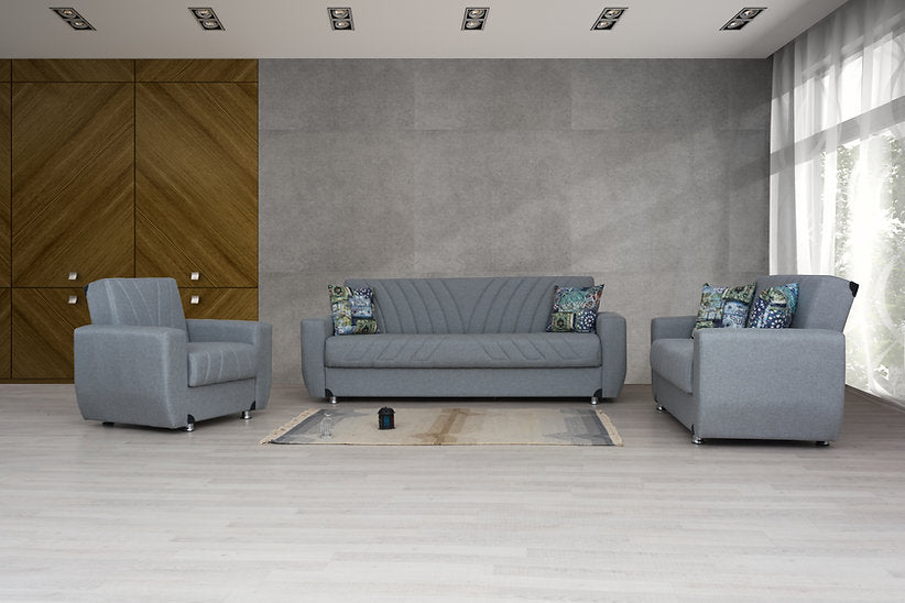 light grey fabric sofa set