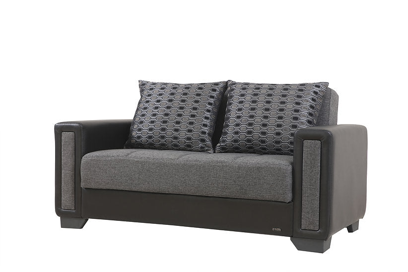 grey leather sofa set