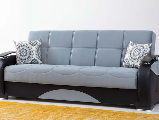 light grey leather sofa