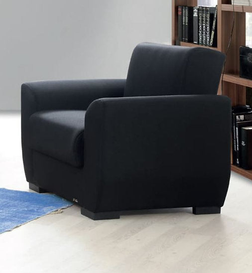 black fabric sofa set