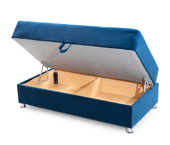 navy fabric ottoman