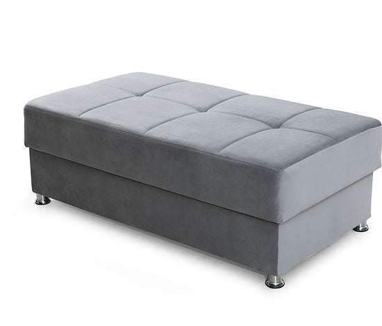 light grey fabric ottoman