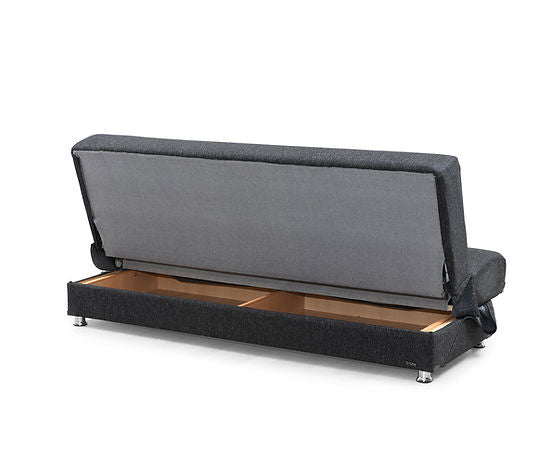 black fabric sofa