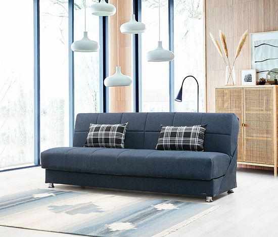 black fabric sofa