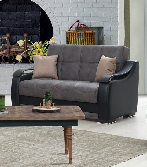 grey leather sofa set