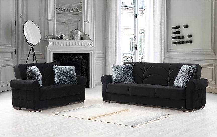 black sofa set