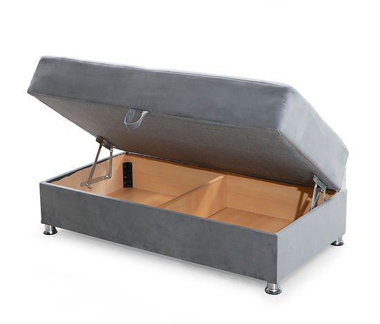 light grey fabric ottoman