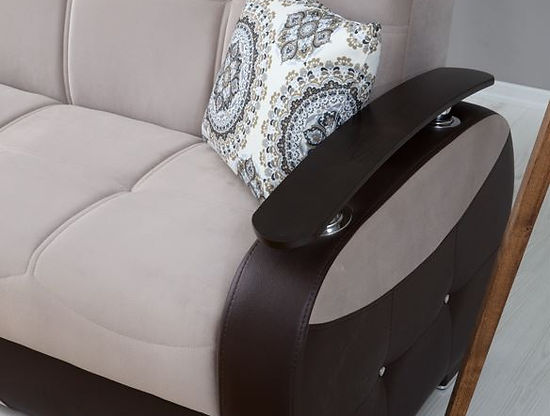 beige leather sofa