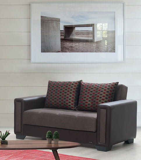 charcoal leather sofa set