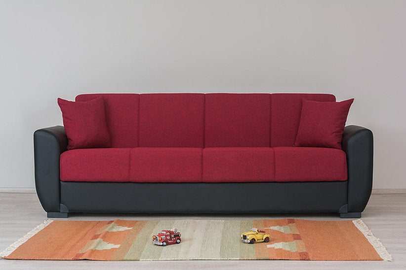 black&red leather sofa set