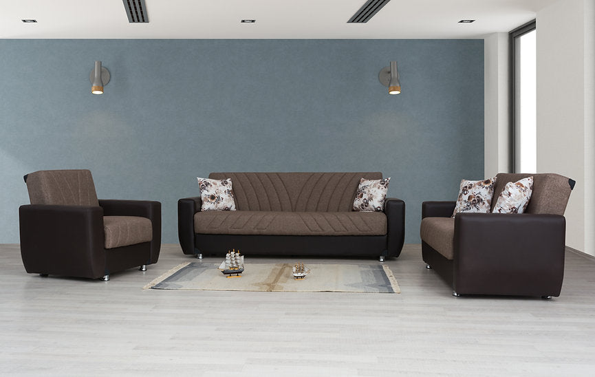brown fabric sofa set