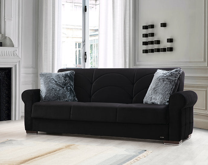 black sofa set
