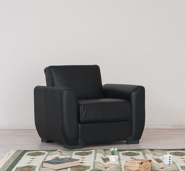 black leather sofa set