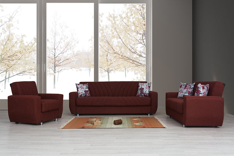 burgundy fabric sofa set