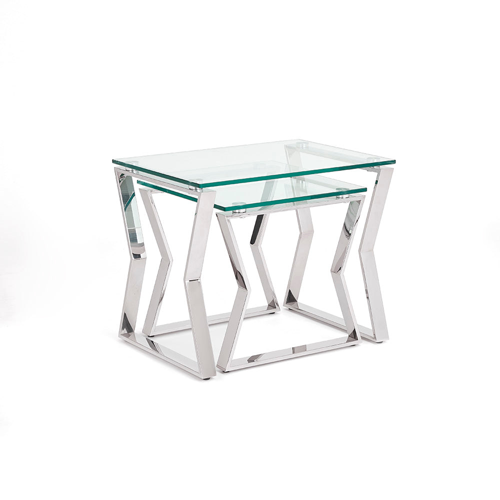 silver side table