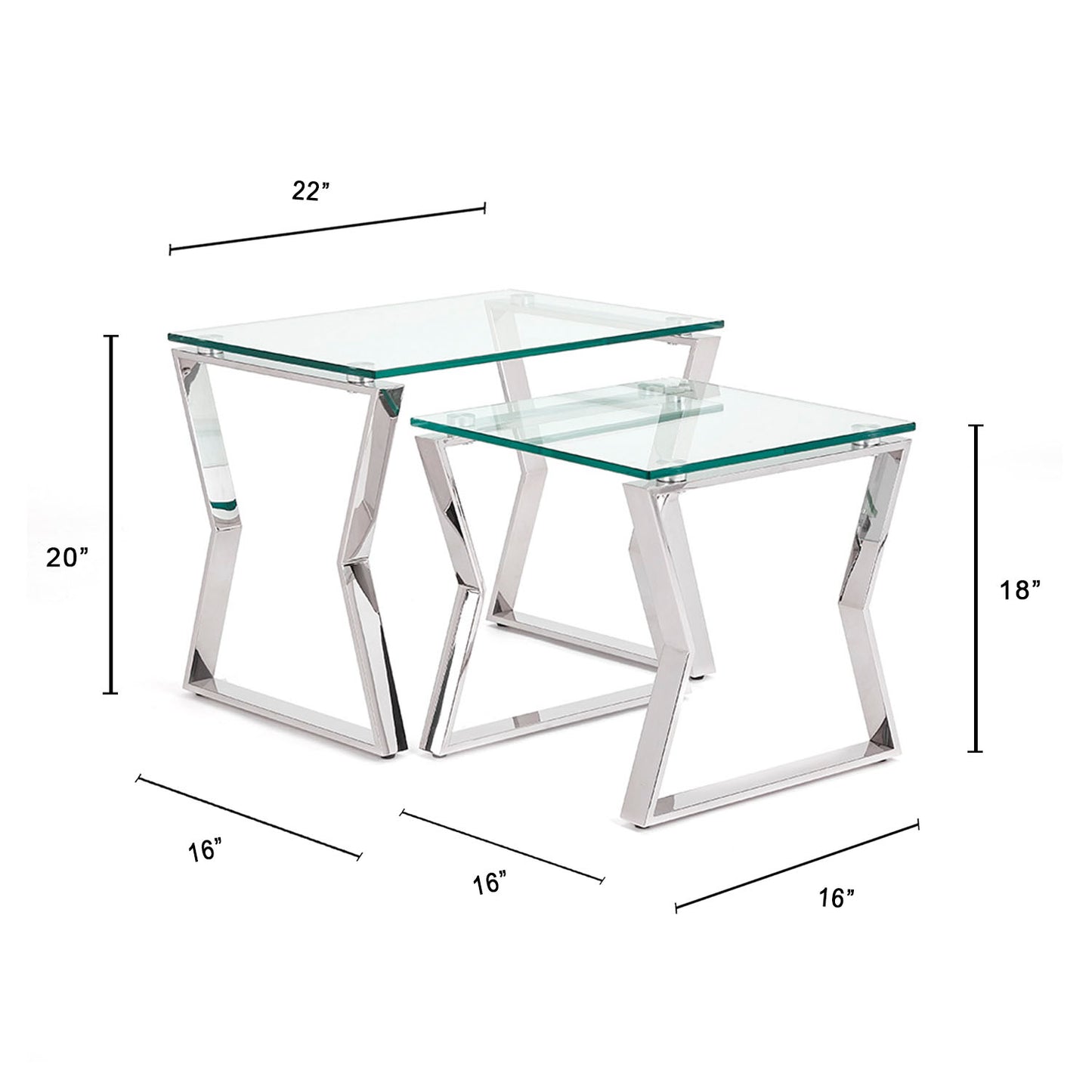 silver end table
